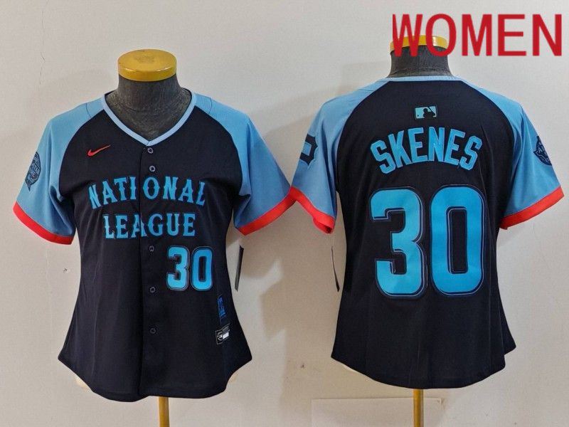 Women Pittsburgh Pirates #30 Skenes Blue All star 2024 Nike MLB Jersey style 4->women mlb jersey->Women Jersey